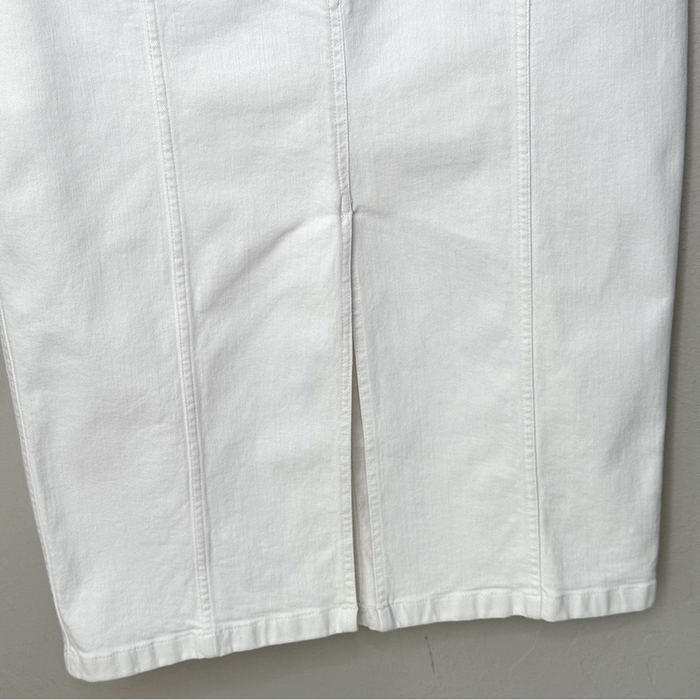 Madewell High Slit Denim Midi Skirt White Button Front Size 31 Style H8851 - Picture 8 of 16